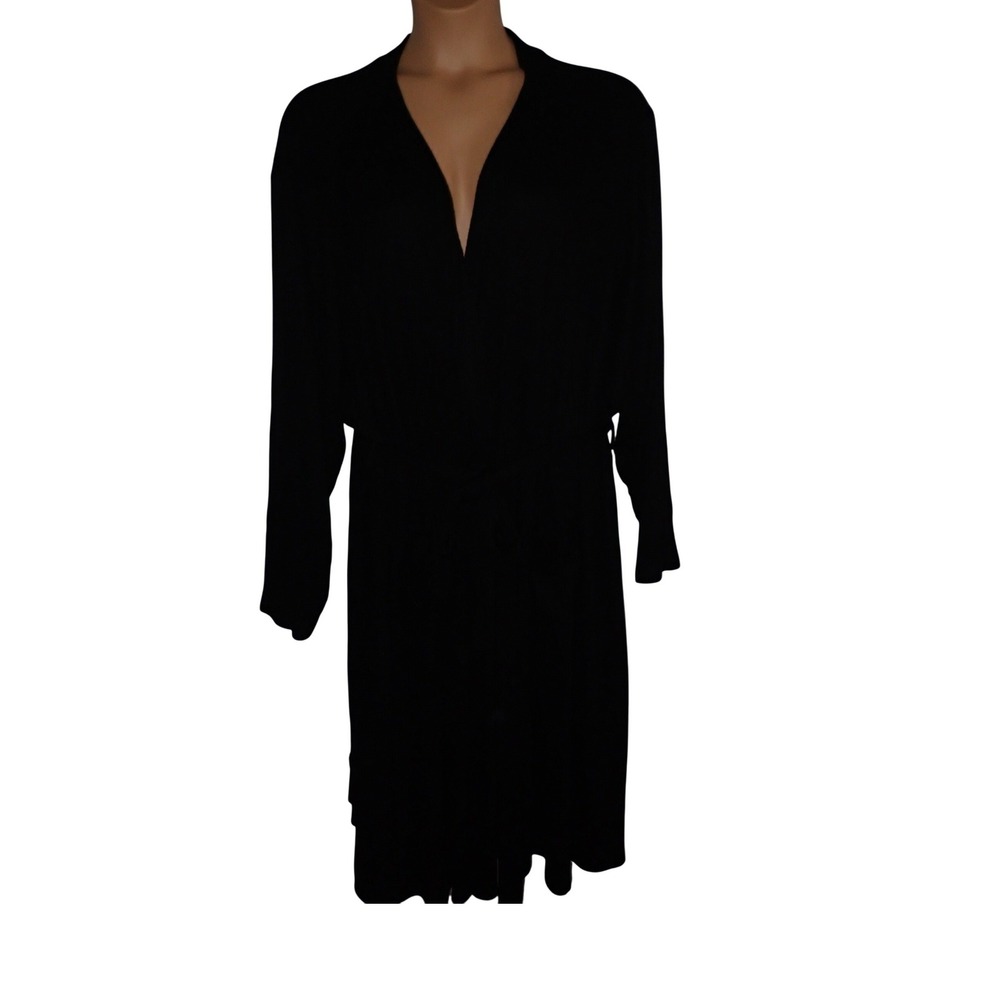 Torrid Black Wrap Robe Women Plus size 5/6  Pockets w/ Tie Knit